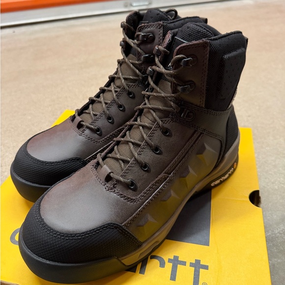 NWB Carhartt 6 Force Men\'s Waterproof Brown Work Boots Size 10.5 main image 12